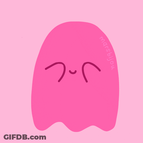 Pink Cute Ghost Peek A Boo GIF