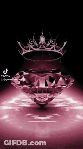 Pink Diamond With Crown On Top GIF