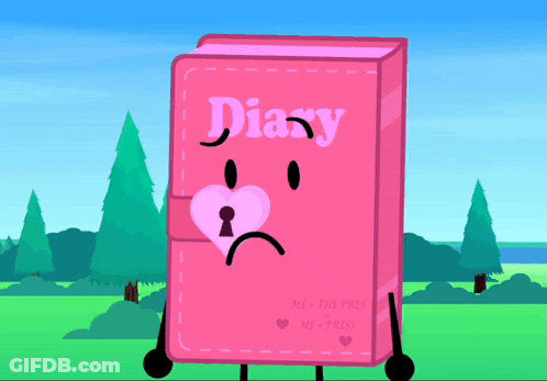 Pink Diary With Face GIF