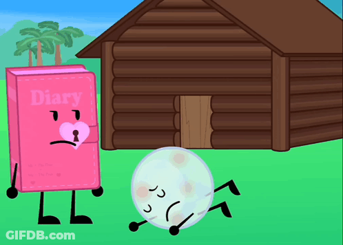 Pink Diary With Heart Beside White Ball GIF