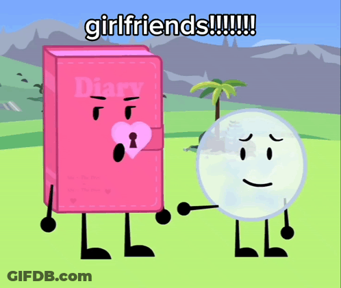 Pink Diary With Heart Next To White Object Saying Girlfriends GIF