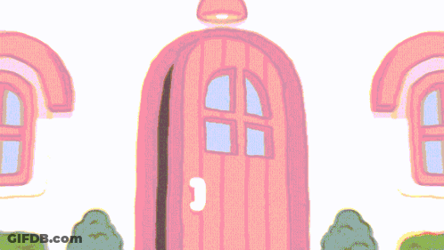 Pink Door With Window GIF