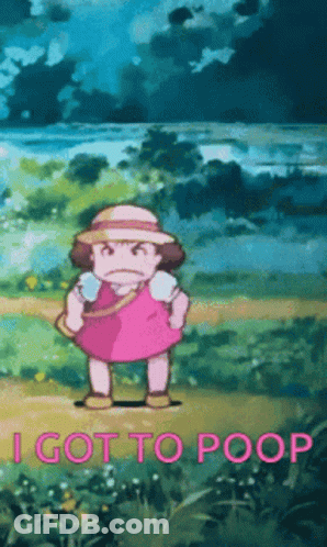 Pink Dress Girl Saying I Got To Poop GIF