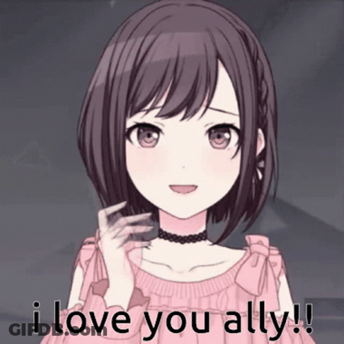 Pink Dress Girl Says I Love You Ally GIF