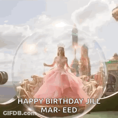 Pink Dress Woman Bubble Happy Birthday Jill Mar-Eed GIF