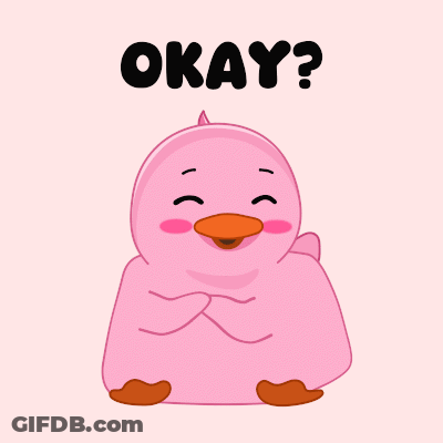 Pink Duck Saying Okay GIF