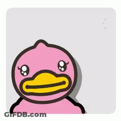 Pink Duck With Yellow Beak GIF