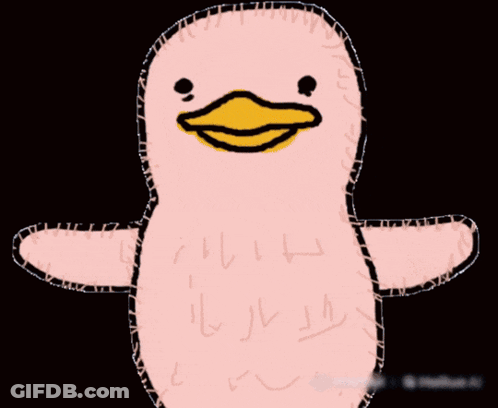 Pink Duck With Yellow Feet GIF