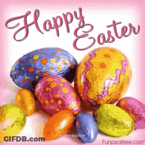 Pink Easter Eggs Happy Easter GIF