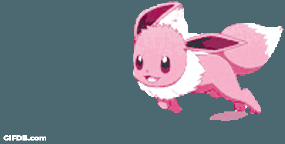 Pink Eevee Pokemon Cartoon GIF