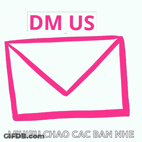 Pink Envelope Saying DM Us GIF