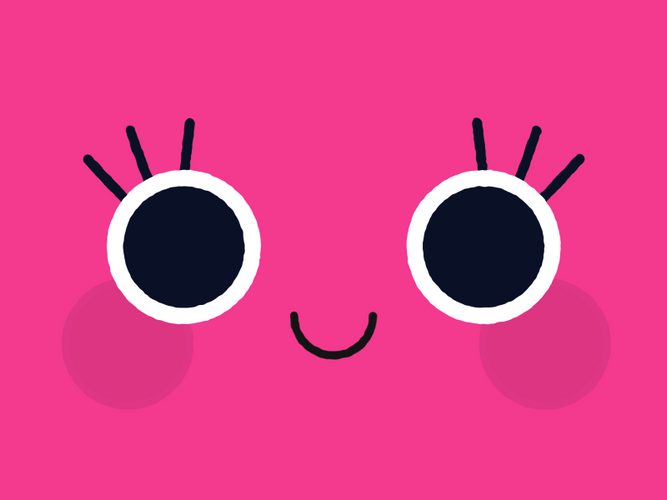 Pink Eyes Blink Emoticon GIF