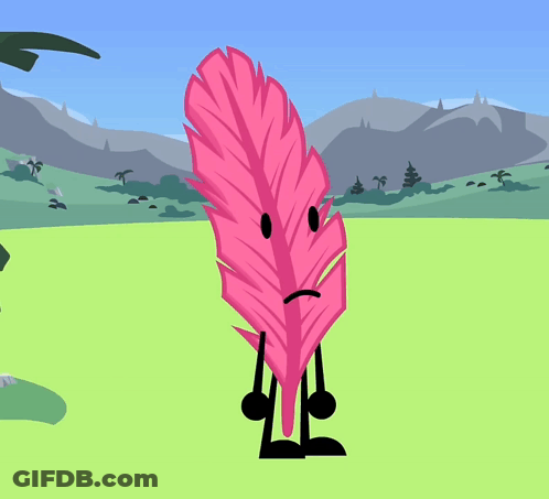 Pink Feather With Face Arms And Legs GIF