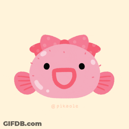 Pink Fish Cartoon Cute Animal GIF