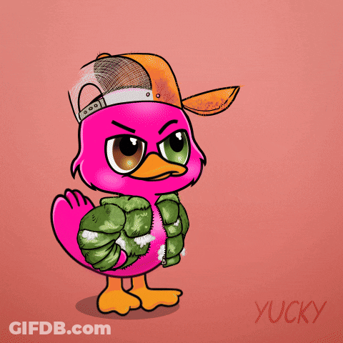 Pink Flamingo Holding Wooden Gavel SMH GIF