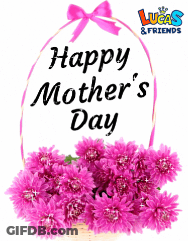 Pink Flower Basket Happy Mother's Day GIF