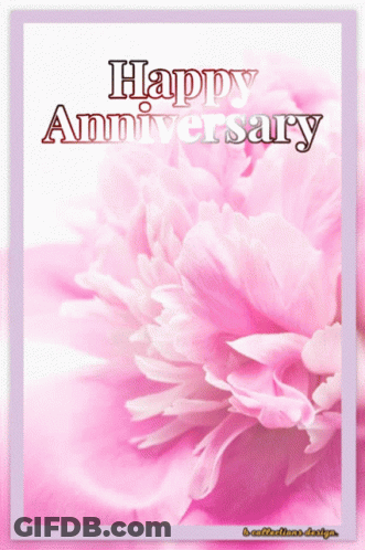 Pink Flower Happy Anniversary GIF