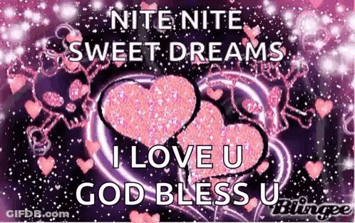 Pink Flower Saying Nite Nite Sweet Dreams GIF