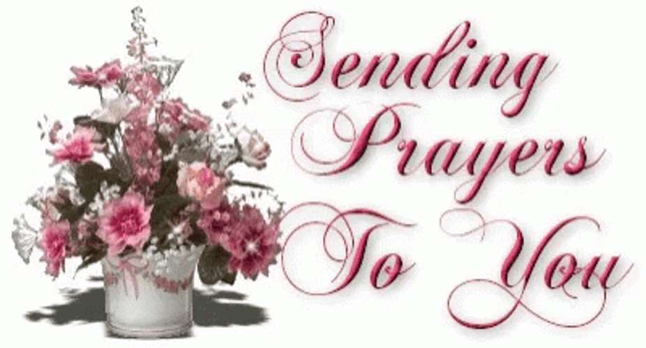 Pink Flowers Bouquet Thinking Of You Sympathy GIF