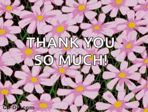 Pink Flowers Saying Thank You So Much GIF