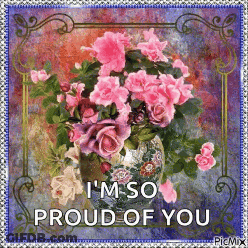 Pink Flowers Vase I M So Proud Of You GIF