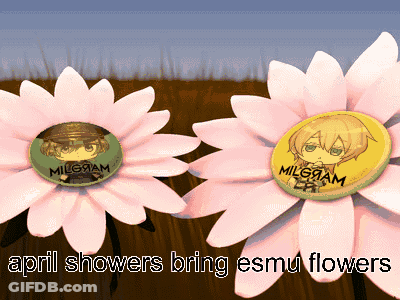 Pink Flowers With Milgram Badge GIF