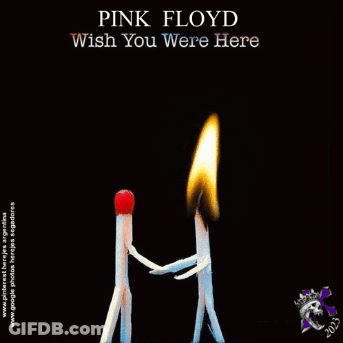 Pink Floyd Wish You Were Here Album Cover With Two Matches GIF