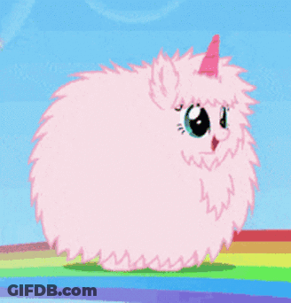Pink Fluffy Animal With Pink Horn GIF