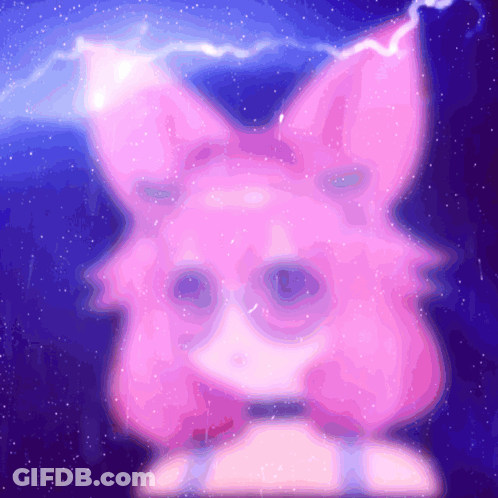 Pink Fox Drawing GIF