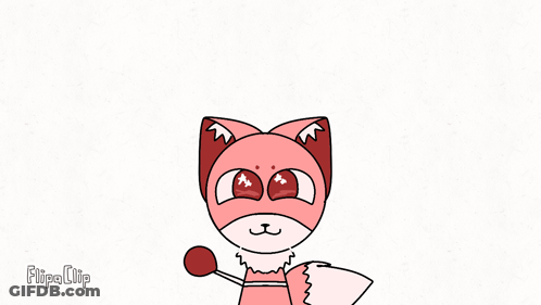 Pink Fox With Boxing Glove GIF
