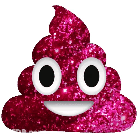 Pink Glitter Poop With Smiley Face GIF