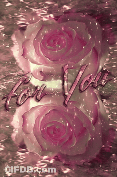 Pink Glittery Roses For You GIF