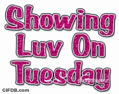 Pink Glittery Sign Showing Luv GIF
