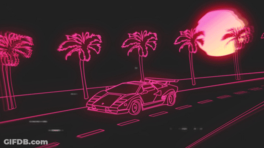 Pink Glowy Lamborghini Art GIF