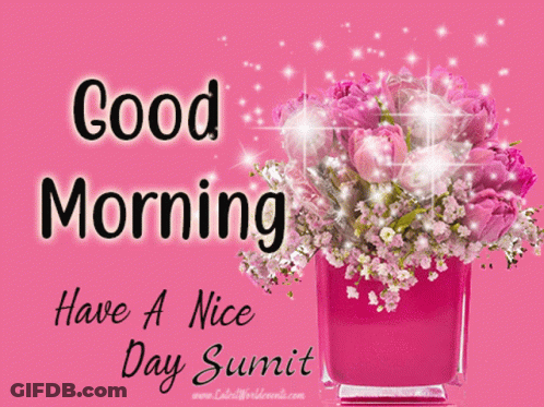 Pink Good Morning Greeting Card GIF