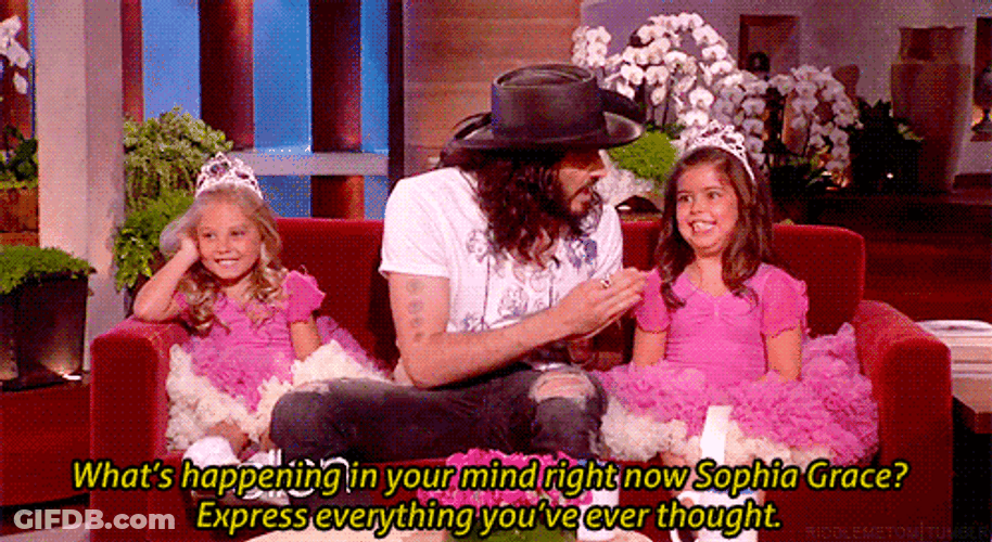 Pink Gown Kids Russell Brand English Comedian GIF