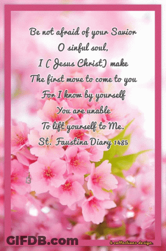 Pink Greeting Card With St. Faustina Diary Quote 1485 GIF