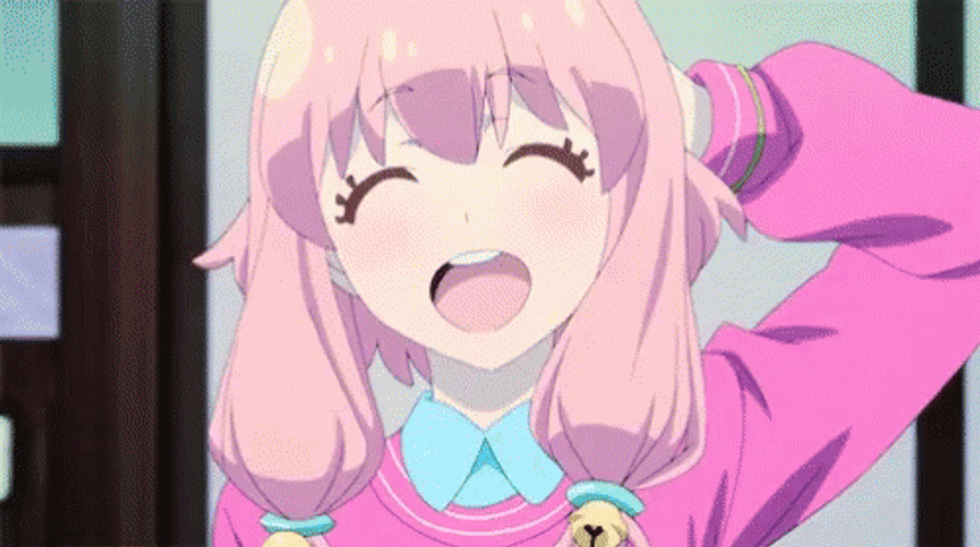 Pink Hair Anime Head Scratch GIF