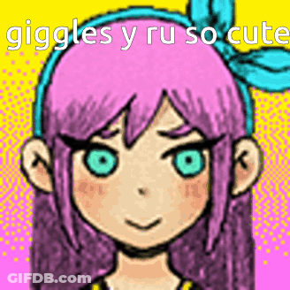 Pink Hair Blue Eyes Cartoon Girl Giggles Y Ru So Cute GIF