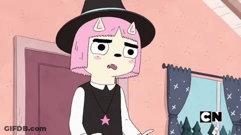 Pink Hair Cartoon Character Black Hat CN GIF