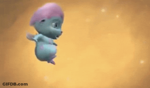 Pink Hair Cartoon Flying GIF
