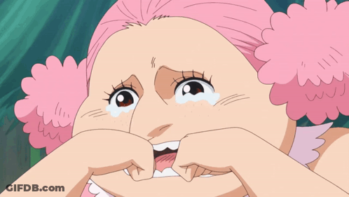 Pink Hair Cartoon Girl Crying Covering Mouth GIF
