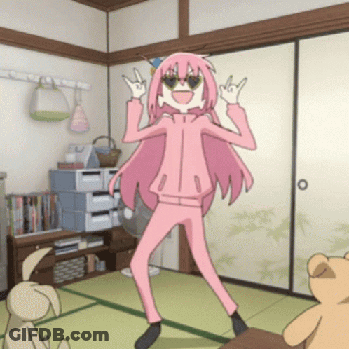 Pink Hair Cartoon Girl Dancing GIF