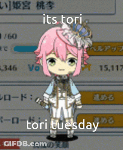 Pink Hair Cartoon Girl Saying Tori Tori Tuesday GIF
