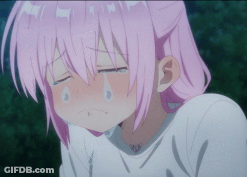 Pink Hair Girl Crying Tear From Nose GIF