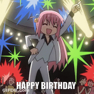 Pink Hair Girl Dancing Happy Birthday GIF