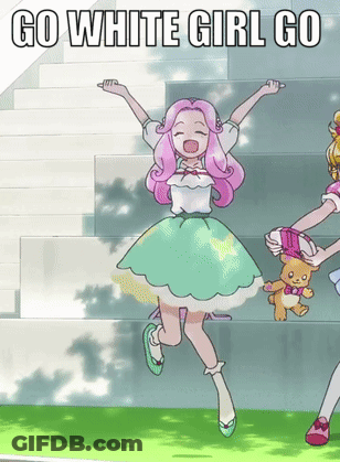 Pink Hair Girl Jumping With Go White Girl Go GIF