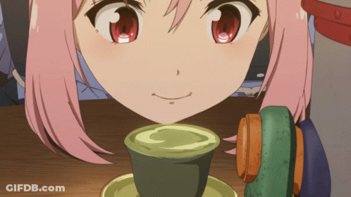 Pink Hair Girl Looking At Green Liquid GIF