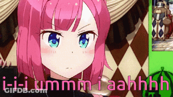 Pink Hair Girl Saying Hi-I Ummm I Aahhh GIF