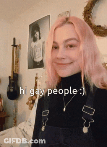 Pink Hair Girl Smiling Says Hi Gay People GIF